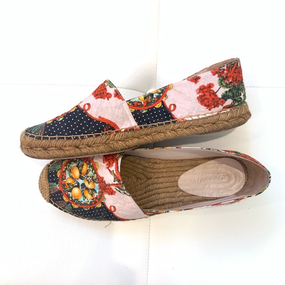 DOLCE&GABBANA Multicolor Satin Espadrilles Sz 40 - Picture 3 of 7